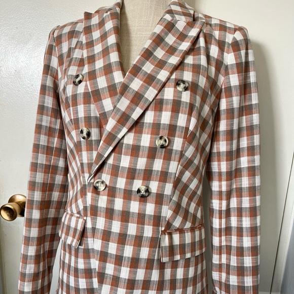 Nine West Women’s Brown and White Checkered Blazer - Picture 4 of 12